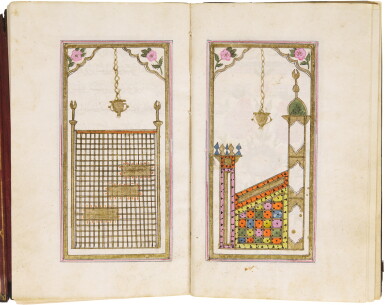 View full screen - View 1 of Lot 38. AN ILLUMINATED COLLECTION OF PRAYERS, INCLUDING DALA’IL AL-KHAYRAT, COPIED BY MEHMED KHULUSI IBN AHMED B. MEHMED, STUDENT OF IMAMZADE ‘ABD AL-RAHIM EFENDI, TURKEY, OTTOMAN, DATED 1213 AH/1798-99 AD.