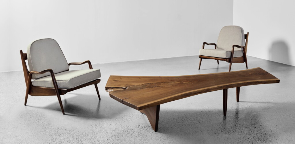 View full screen - View 1 of Lot 314. PHILIP LLOYD POWELL | PAIR OF "NEW HOPE" CHAIRS.