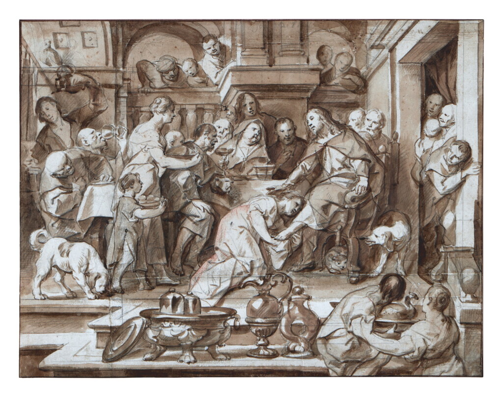 View full screen - View 1 of Lot 79. Mary Magdalen Anointing Christ's Feet.