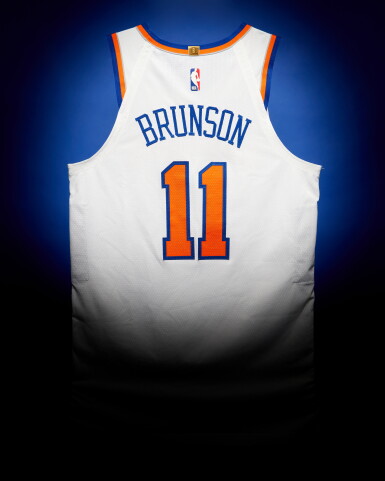 View full screen - View 1 of Lot 1. Jalen Brunson New York Knicks 2026 NBA Playoffs Eastern Conference Round 1 Game Worn Association Edition Jersey | Game 1 .