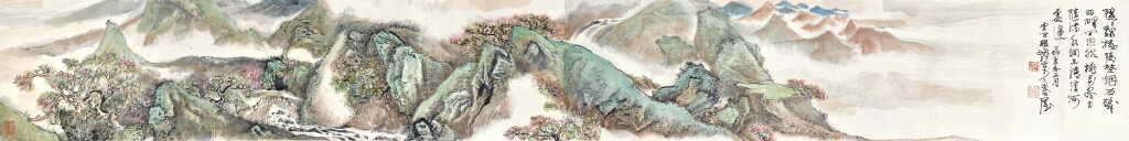 View full screen - View 1 of Lot 3004. 程十髮 桃溪問津卷 | Cheng Shifa, Peach Blossom Spring.