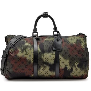 View full screen - View 1 of Lot 197. Camouflage Nylon Monogram Keepall Bandouliere 50 Matte Black Hardware, 2020.