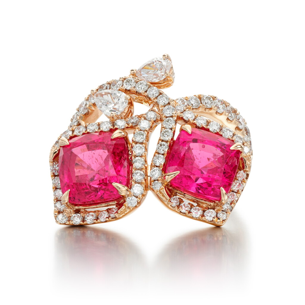 View full screen - View 1 of Lot 231. SPINEL AND DIAMOND RING .