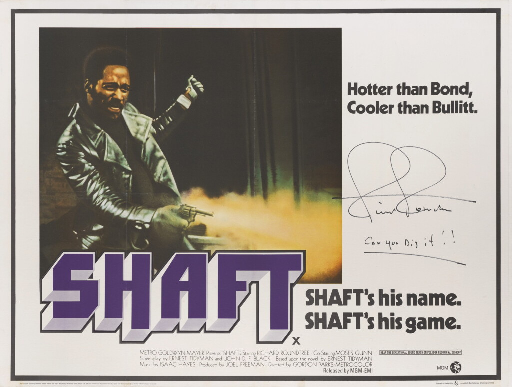 View full screen - View 1 of Lot 226. SHAFT (1971) POSTER, BRITISH, SIGNED BY RICHARD ROUNDTREE .