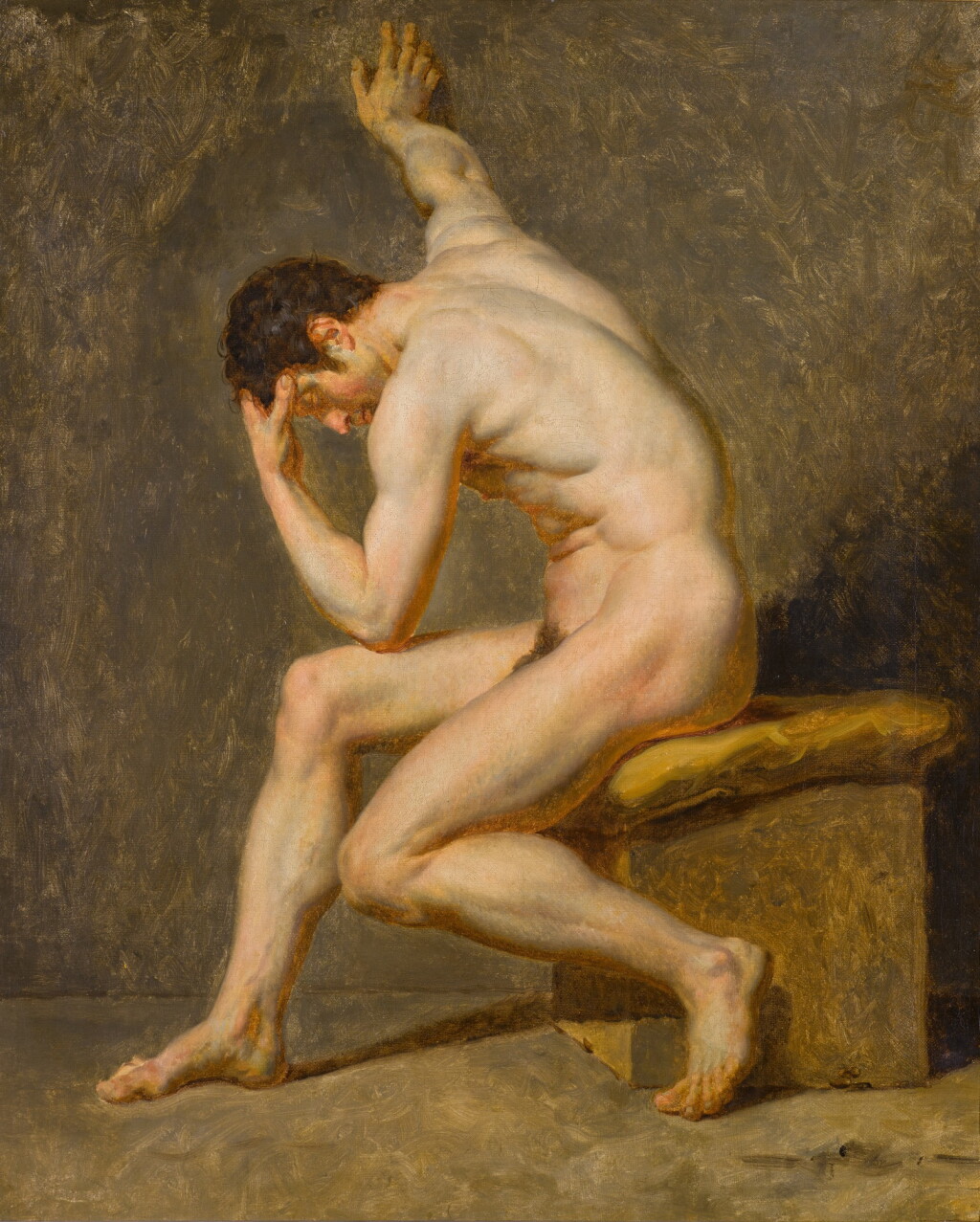 View full screen - View 1 of Lot 116. A seated male nude in contrapposto.
