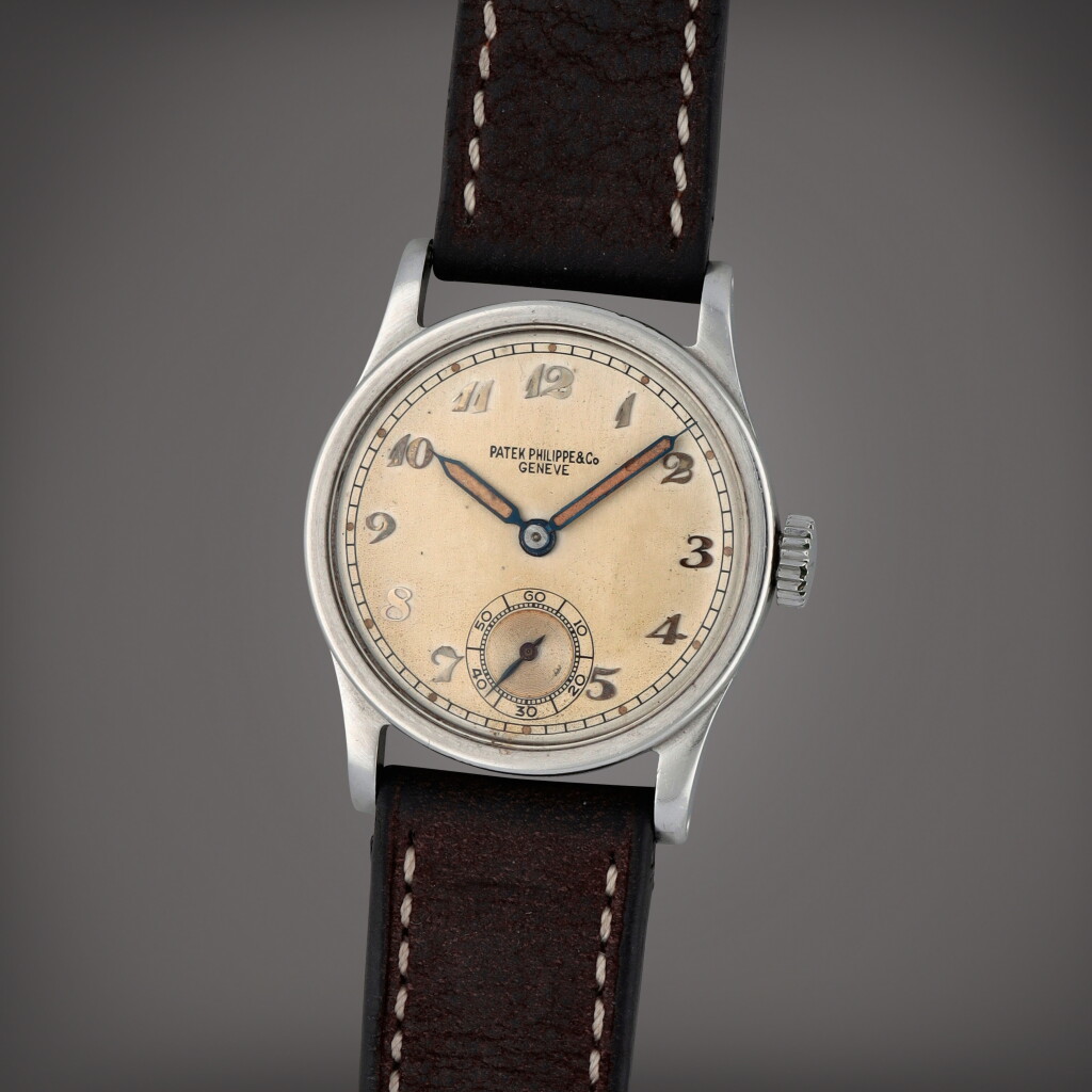 View full screen - View 1 of Lot 71. Calatrava, Reference 96 | A stainless steel wristwatch | Circa 1945 | 百達翡麗 | Calatrava 型號96 | 精鋼腕錶,製作年份約1943.
