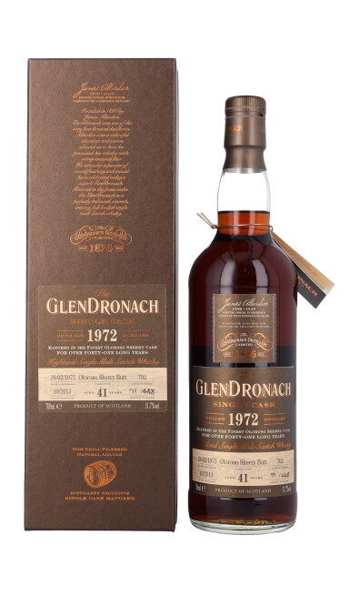 View full screen - View 1 of Lot 5618. The Glendronach Single Cask 41 Year Old 51.7 abv 1972 (1 BT70).