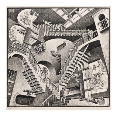 View full screen - View 1 of Lot 23. M. C. ESCHER | RELATIVITY (BOOL/KIST/LOCHER/WEIRDA 389).