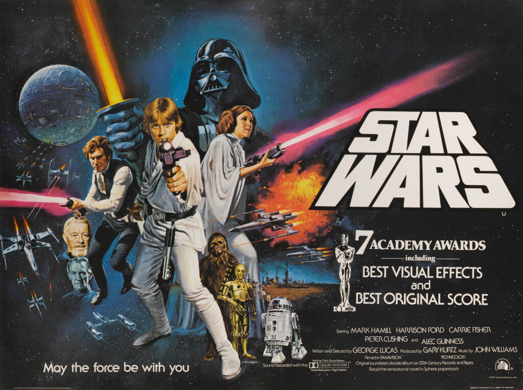 View full screen - View 1 of Lot 39. STAR WARS, BRITISH OSCARS STYLE POSTER, TOM WILLIAM CHANTRELL, 1977.