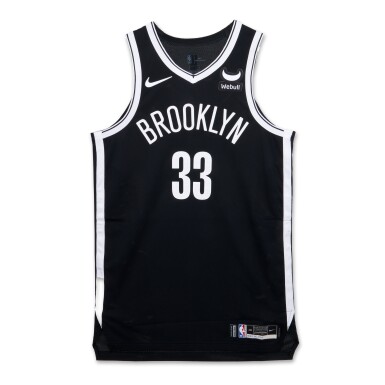 View full screen - View 1 of Lot 72. Nic Claxton Brooklyn Nets 2023-2024 Kia NBA Tip-Off Game Worn Icon Edition Jersey .