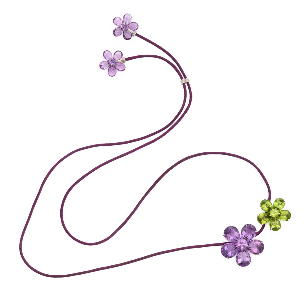 View full screen - View 1 of Lot 70. Amethyst and peridot necklace.
