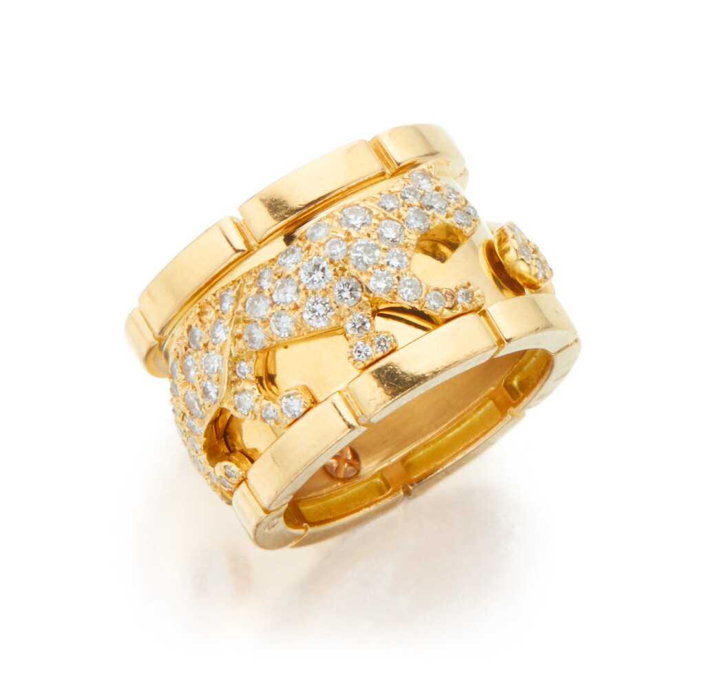 View full screen - View 1 of Lot 11. GOLD AND DIAMOND 'PANTHÈRE' RING, CARTIER, FRANCE.