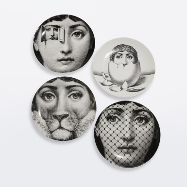 View full screen - View 1 of Lot 157. Four "Tema E Variazioni" Plates.