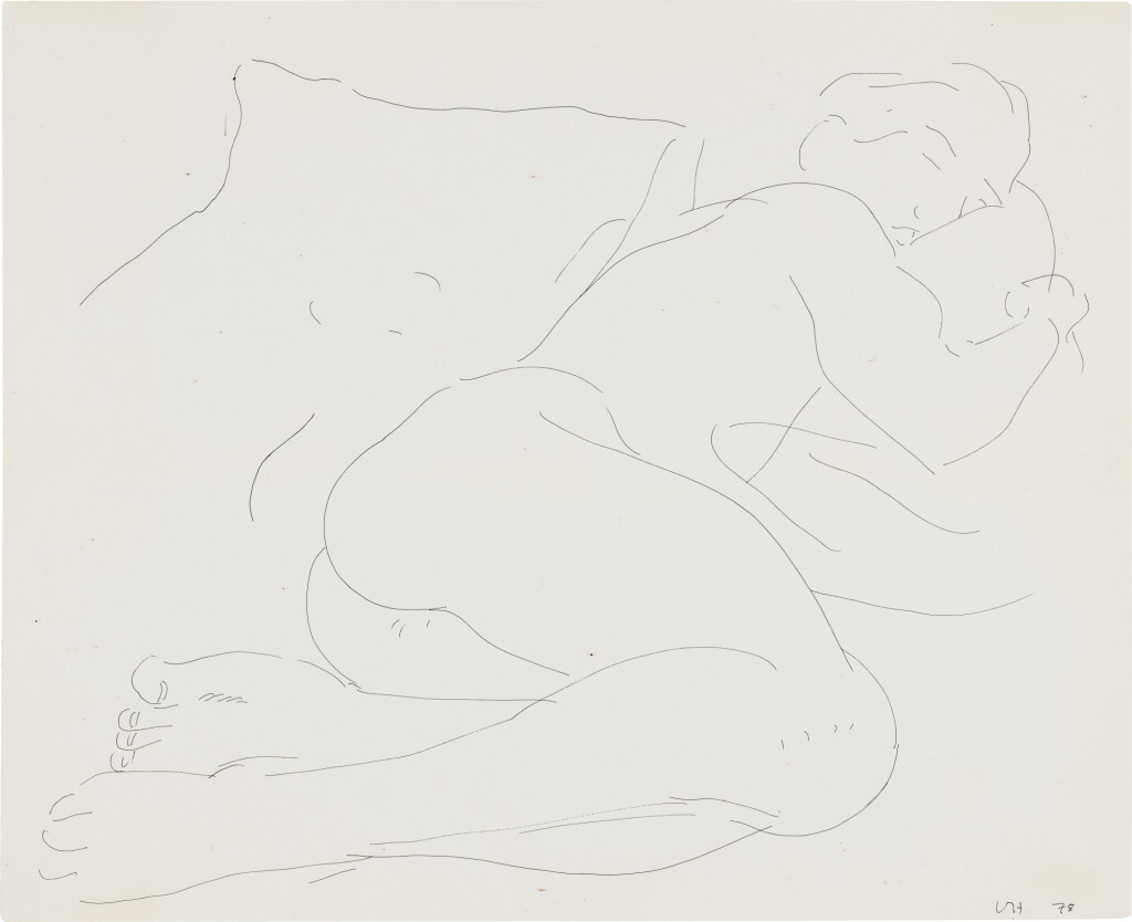 View full screen - View 1 of Lot 663. DAVID HOCKNEY, R.A. | FIGURE SLEEPING.