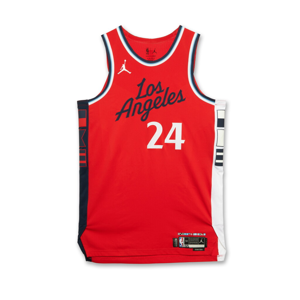 View full screen - View 1 of Lot 122. Norman Powell Los Angeles Clippers 2025 NBA Playoffs Western Conference Round 1 Game Worn Statement Edition Jersey | Game 1.