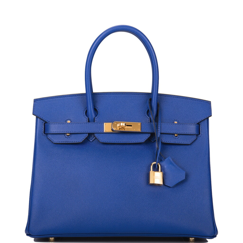 View full screen - View 1 of Lot 1. Hermès Bleu Electric Birkin 30cm of Epsom Leather with Gold Hardware.