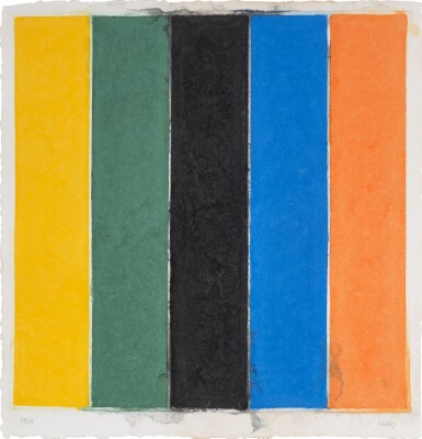 View full screen - View 1 of Lot 73. Colored Paper Image XIII (Yellow Green Black Blue Orange) (A. 153).