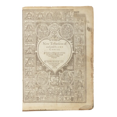 View full screen - View 1 of Lot 119. BIBLE IN ENGLISH. NEW TESTAMENT. (GENEVA VERSION) | The New Testament of our Lord Iesus Christ. London: by Robert Barker, 1606.
