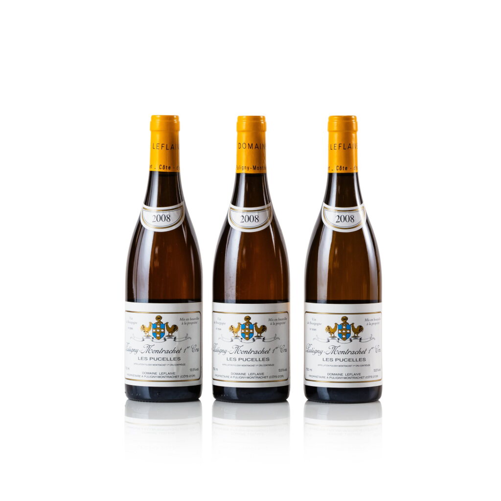 View full screen - View 1 of Lot 595. Puligny Montrachet, Les Pucelles 2008 Domaine Leflaive (3 BT).