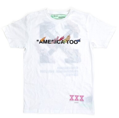 View full screen - View 1 of Lot 71. TAKASHI MURAKAMI X VIRGIL ABLOH | "AMERICA TOO" LIMITED EDITION T-SHIRT.