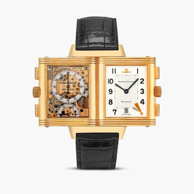 View full screen - View 1 of Lot 2289. Reverso Chronographe Rétrograde, Reference 270.2.69 | A limited edition pink gold reversible semi-skeletonised chronograph wristwatch, Circa 1996.