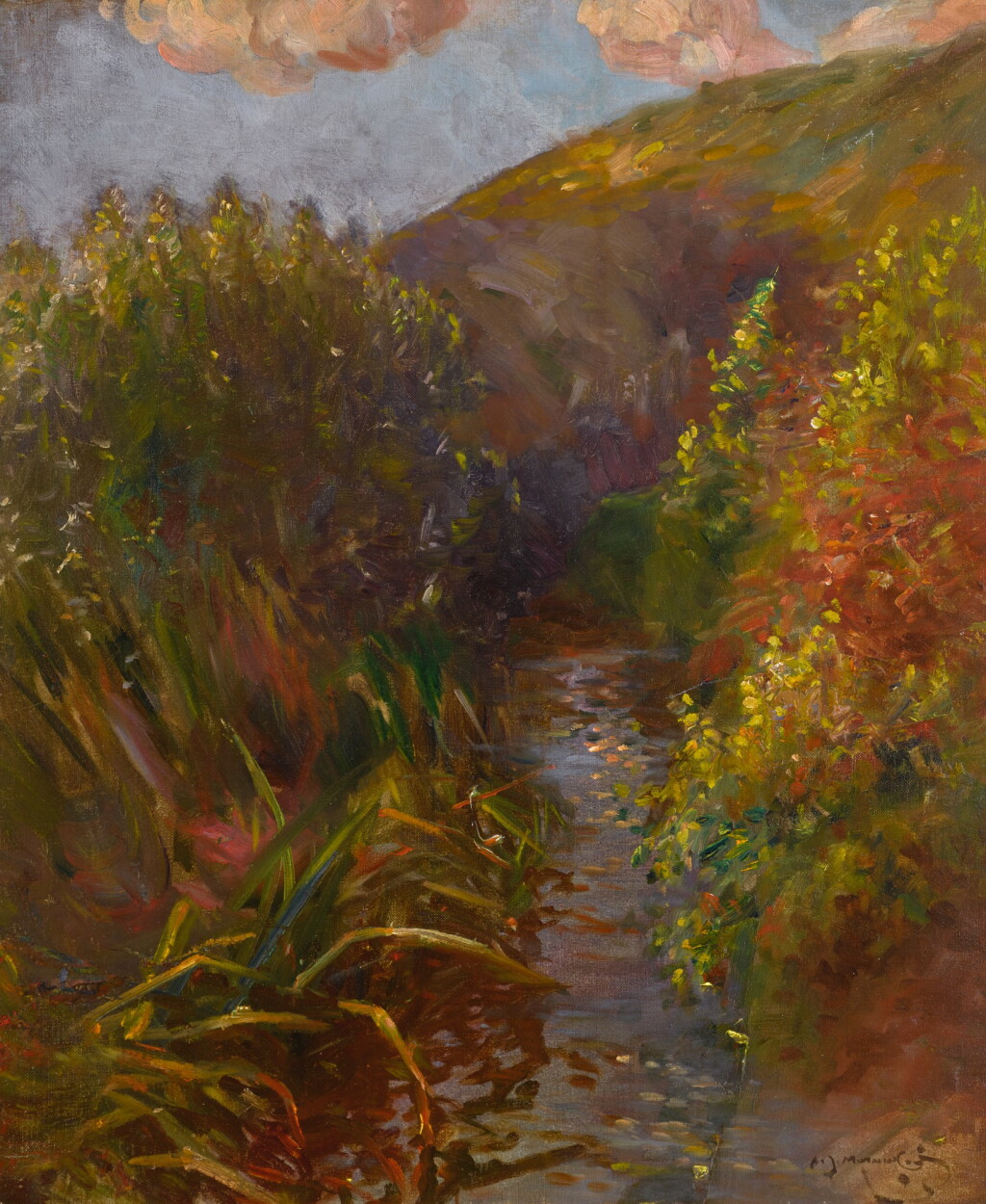 View full screen - View 1 of Lot 180. SIR ALFRED JAMES MUNNINGS, P.R.A., R.W.S. | RIVER LANDSCAPE.