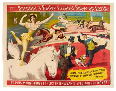 View full screen - View 1 of Lot 52. Barnum & Bailey Circus | An authorized French redrawing of an original Strobridge lithograph.