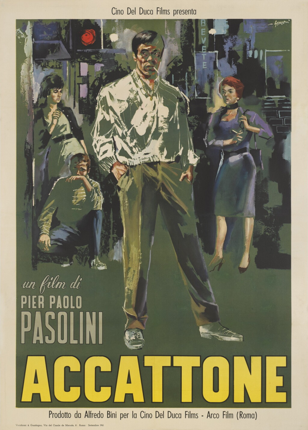 View full screen - View 1 of Lot 133. Accattone (1961), poster, Italian.
