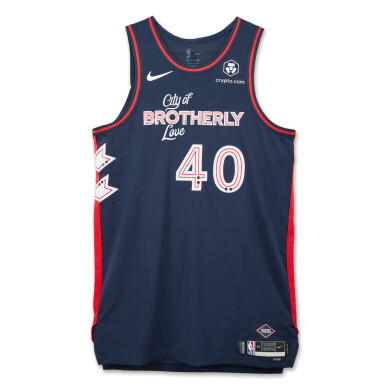 View full screen - View 1 of Lot 13. Nicolas Batum Philadelphia 76ers In Season Tournament Game Worn City Edition Jersey | Matched to 2 Games.