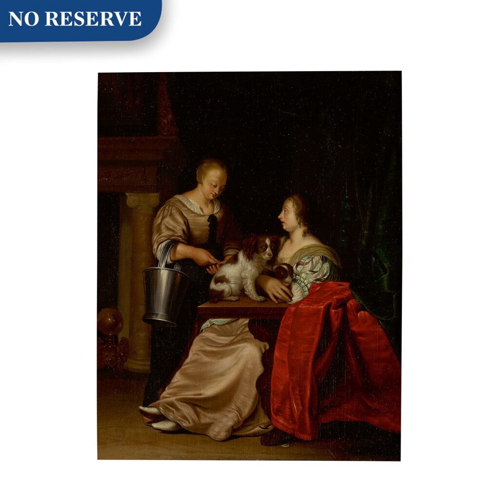 View full screen - View 1 of Lot 18. A lady and her maid in an interior.