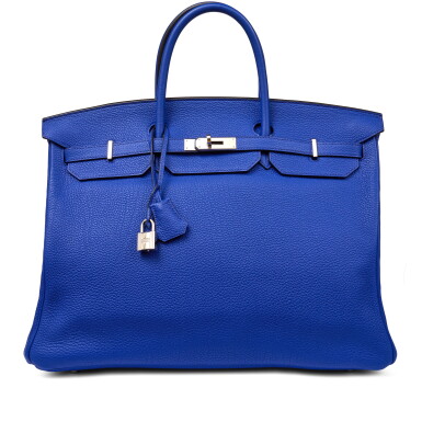 View full screen - View 1 of Lot 79. Bleu Electrique Togo Birkin 40 Palladium Hardware, 2011.