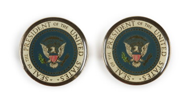 View full screen - View 1 of Lot 21. GEORGE H.W. BUSH, SET OF PRESENTATION PRESIDENTIAL CUFFLINKS.