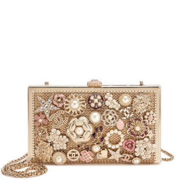 View full screen - View 1 of Lot 34. Limited Edition Pink Enamel and Imitation Pearl CC Camellia Charm Clutch, 2022.