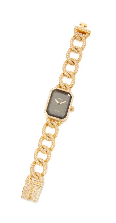 View full screen - View 1 of Lot 24. GOLD AND DIAMOND 'PREMIÈRE' WRISTWATCH, CHANEL.