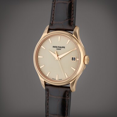 View full screen - View 1 of Lot 341. Reference 5227R-001 Calatrava | A pink gold automatic wristwatch with date, Circa 2020.
