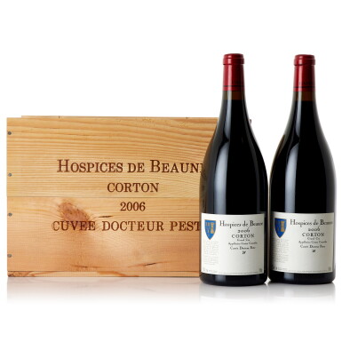 View full screen - View 1 of Lot 6745. Corton Grand Cru Chaumes, Hospices de Beaune Cuvée Docteur Peste 2006 Faiveley (6 MAG).