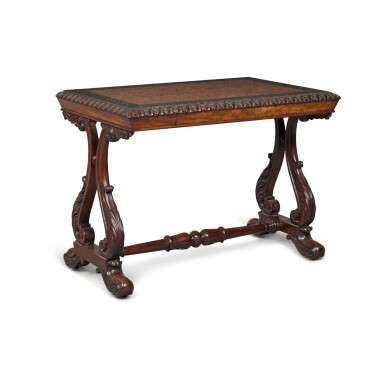 View full screen - View 1 of Lot 510. A William IV Mahogany and Granite Center Table, Possibly Scottish, Circa 1835.