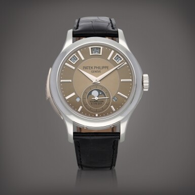 View full screen - View 1 of Lot 155. Reference 5207P-001 A platinum minute repeating perpetual calendar tourbillon wristwatch with moon phases, leap year and day/night indication Circa 2014 | 百達翡麗 | 型號 5207P-001 鉑金三問萬年曆陀飛輪腕錶備月相、閏年及晝夜顯示,製作年份約 2014.