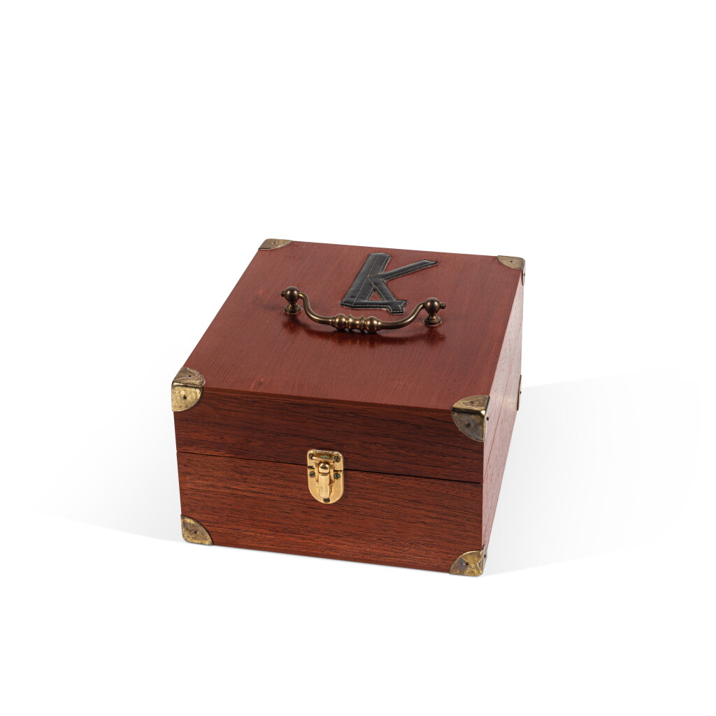 View full screen - View 1 of Lot 80. A cedro shoe polish box monogrammed "KL".