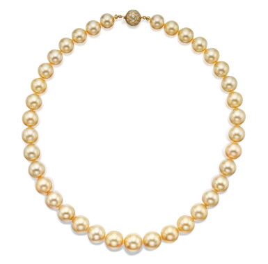 View full screen - View 1 of Lot 292. Cultured Pearl and Diamond Necklace.