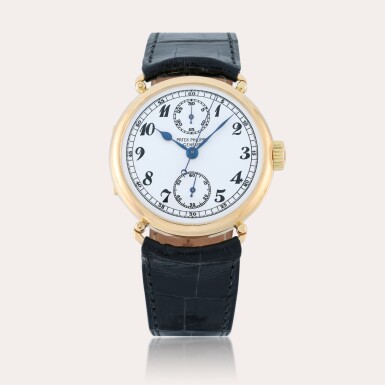 View full screen - View 1 of Lot 178. A yellow gold officer cased single pusher chronograph | Made in 1927.