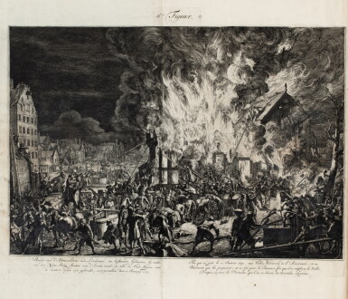 View full screen - View 1 of Lot 34. Beschryving der nieuwlyks... Amsterdam, 1690. E.O. d'un des plus beaux livres consacré aux incendies..