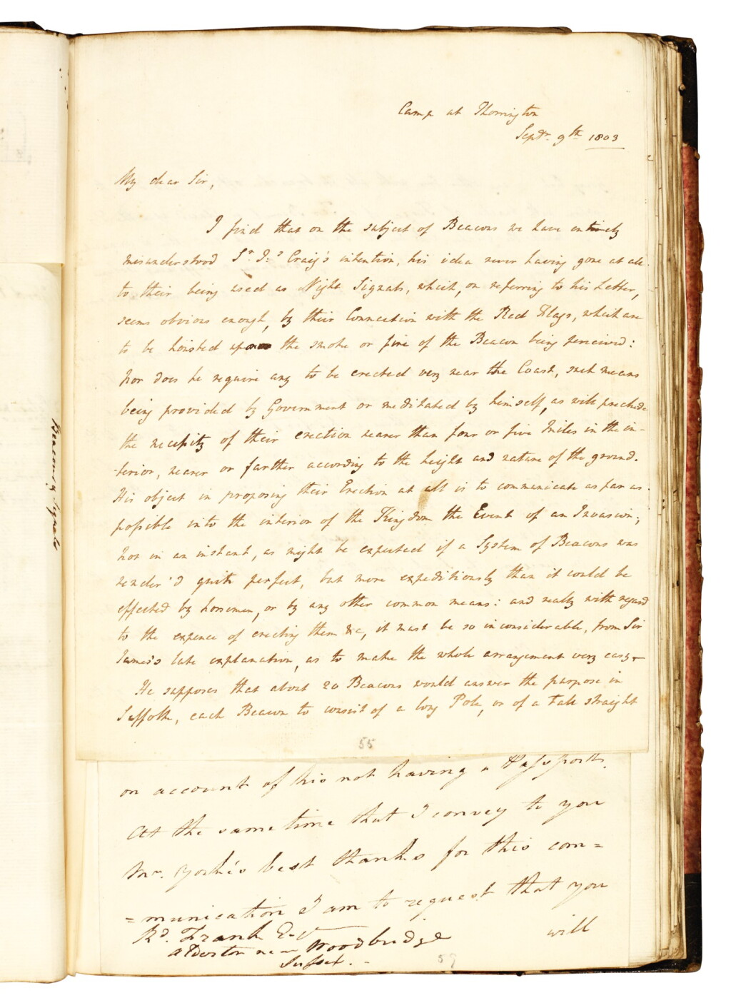 View full screen - View 1 of Lot 430. Suffolk, Correspondence and papers relating to the coastal militia, 1803-5.
