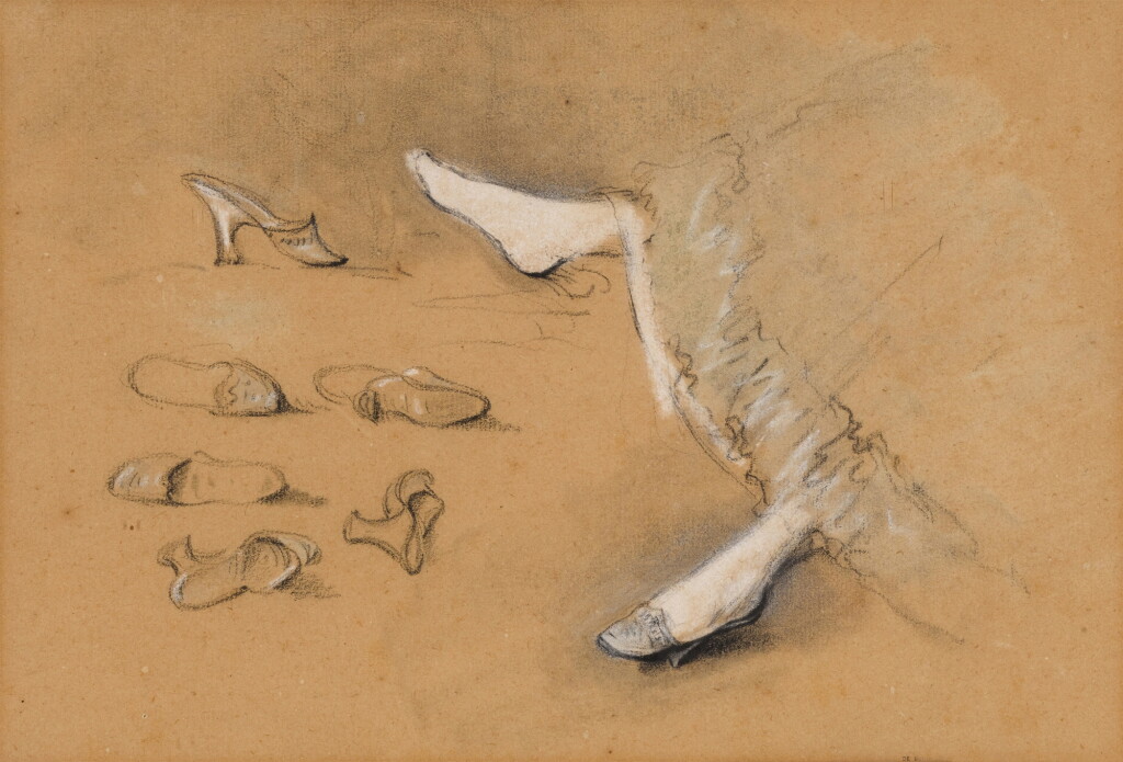 View full screen - View 1 of Lot 135. A study of feet and shoes | Etudes de pieds et souliers.