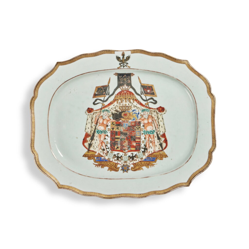 View full screen - View 1 of Lot 676. A Large Chinese Export 'Royal Arms of Prussia' Armorial Platter, Qing Dynasty, Qianlong Period, circa 1755.