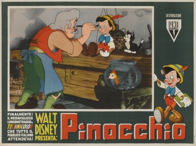 View full screen - View 1 of Lot 5. PINOCCHIO (1940) POSTER, ITALIAN.