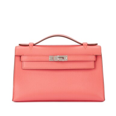 View full screen - View 1 of Lot 1645. Flamingo Epsom Kelly Pochette Palladium Hardware, 2014.