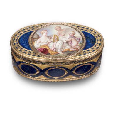 View full screen - View 1 of Lot 1263. A gold and enamel snuff box, Paris, 19th century .
