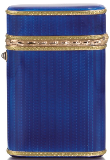 View full screen - View 1 of Lot 290. A Fabergé Imperial two-colour gold-mounted guilloché enamel cigarette case, workmaster Michael Perchin, St Petersburg, 1899-1903.