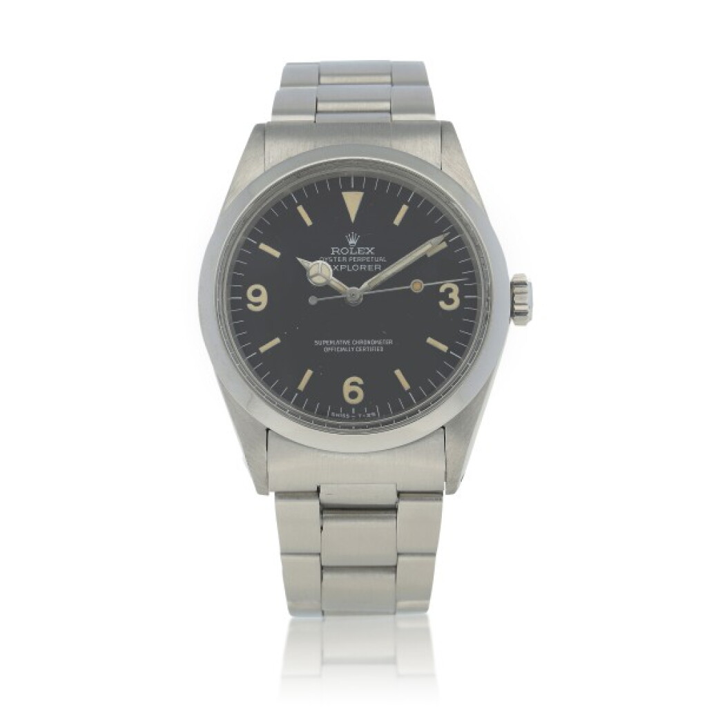 View full screen - View 1 of Lot 403. Explorer, Ref. 1016 Stainless steel wristwatch with bracelet Circa 1970.